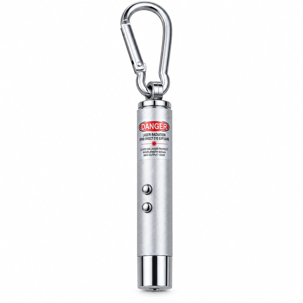 3-in-1 Mini LED Flashlight & Laser Pointer Keychain Pack. Portable Carabiner EDC Light for Camping, Hiking, & Emergency Use