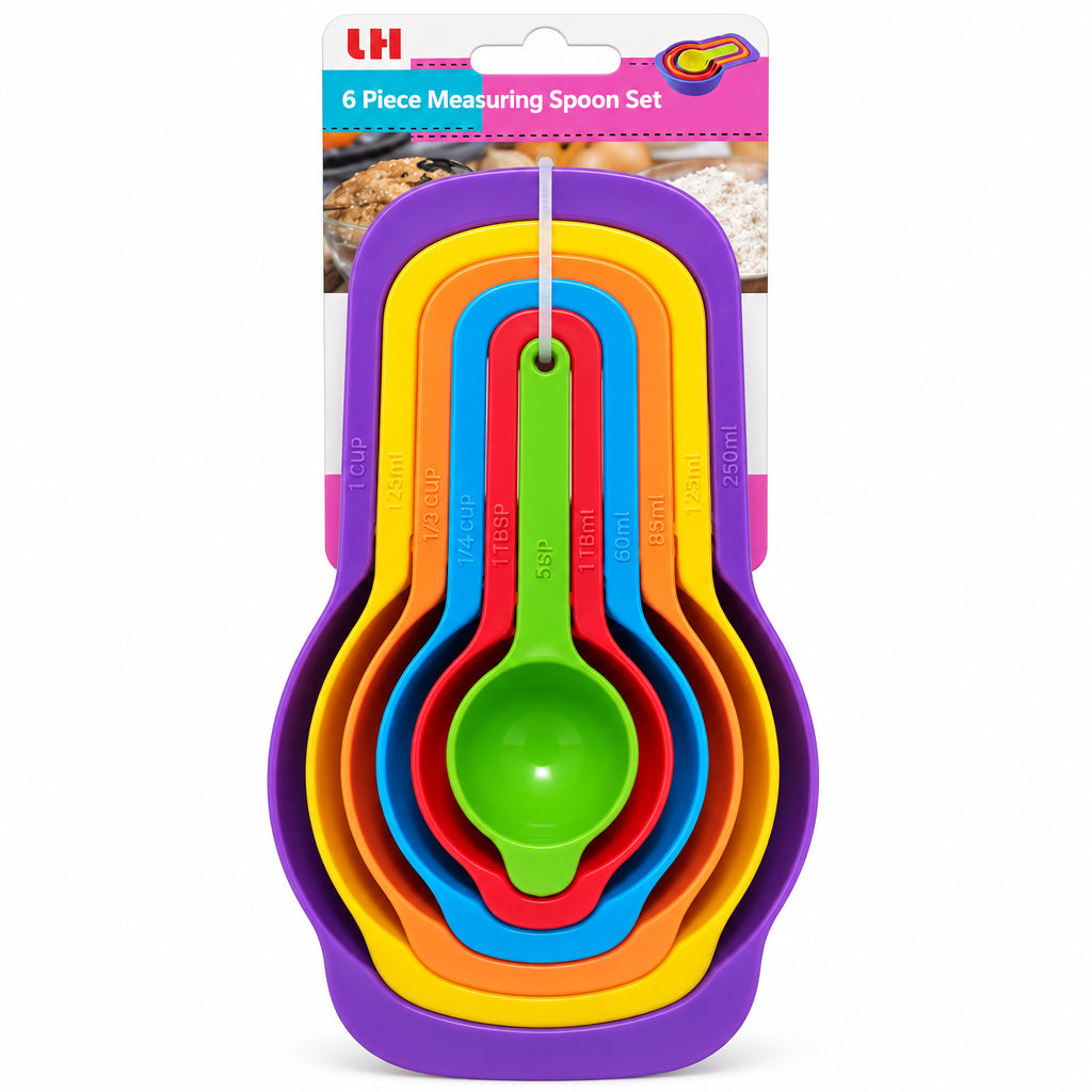 6-Piece Colorful Nesting Measuring Spoon and Cup Set – Kitchen Baking Utensils