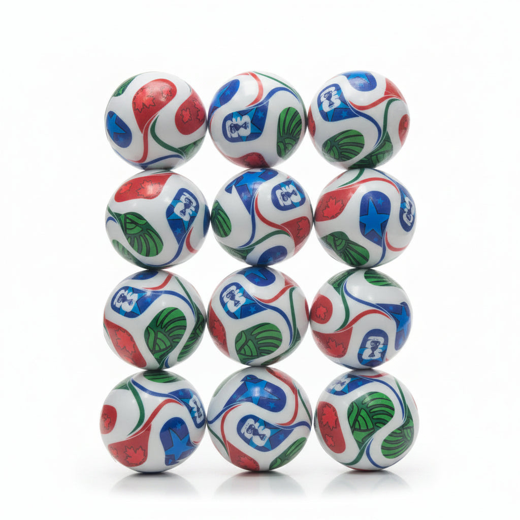 Colorful Mondial Decorative Stress Mini Relief Ball - Single Piece