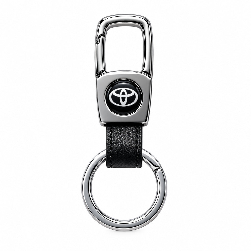 Cars Logo Metal and Leather Keychain – Premium Car Key Ring Holder