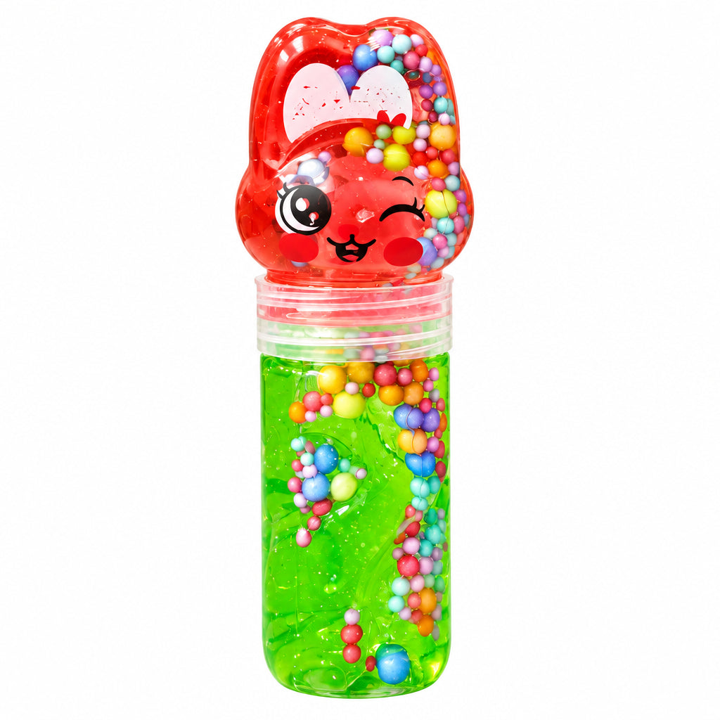 Crystal Mud Slime Toy with Cartoon Character Container – Assorted Colors