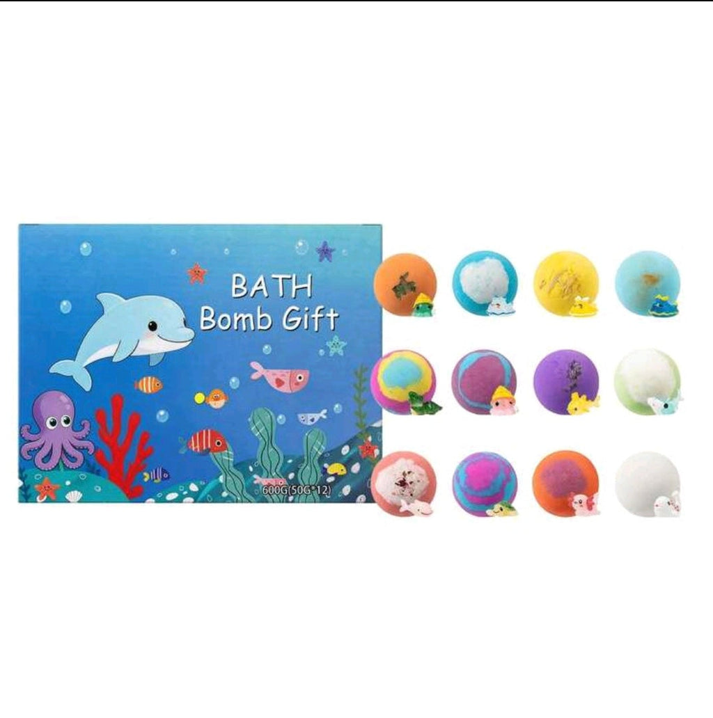 Kids' Surprise Marine Animal Bath Bomb Gift Set - 12 Pieces
