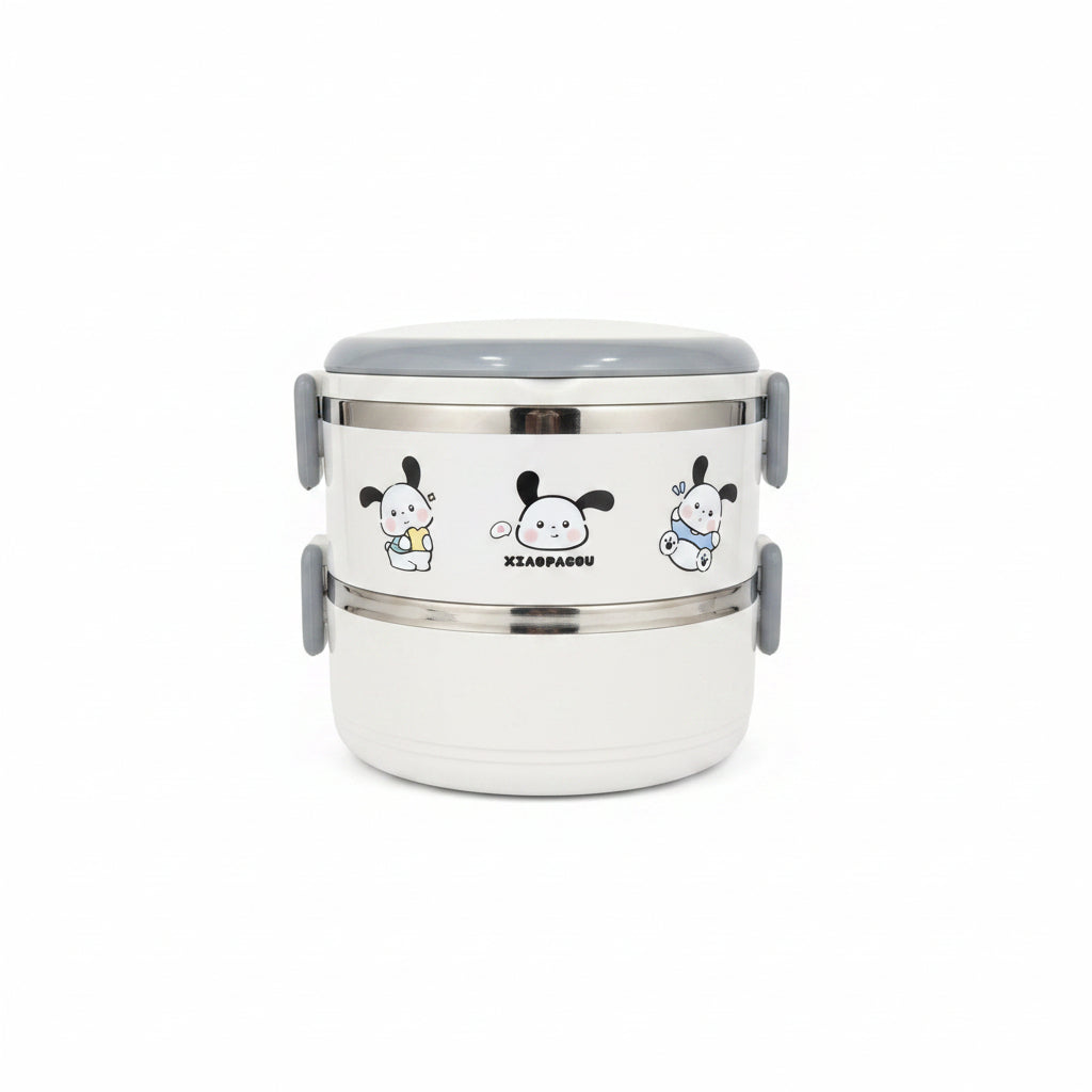 Double-Layer Stainless Steel Thermal Lunch Box – Cute Cartoon Insulated Bento Box for Kids and School