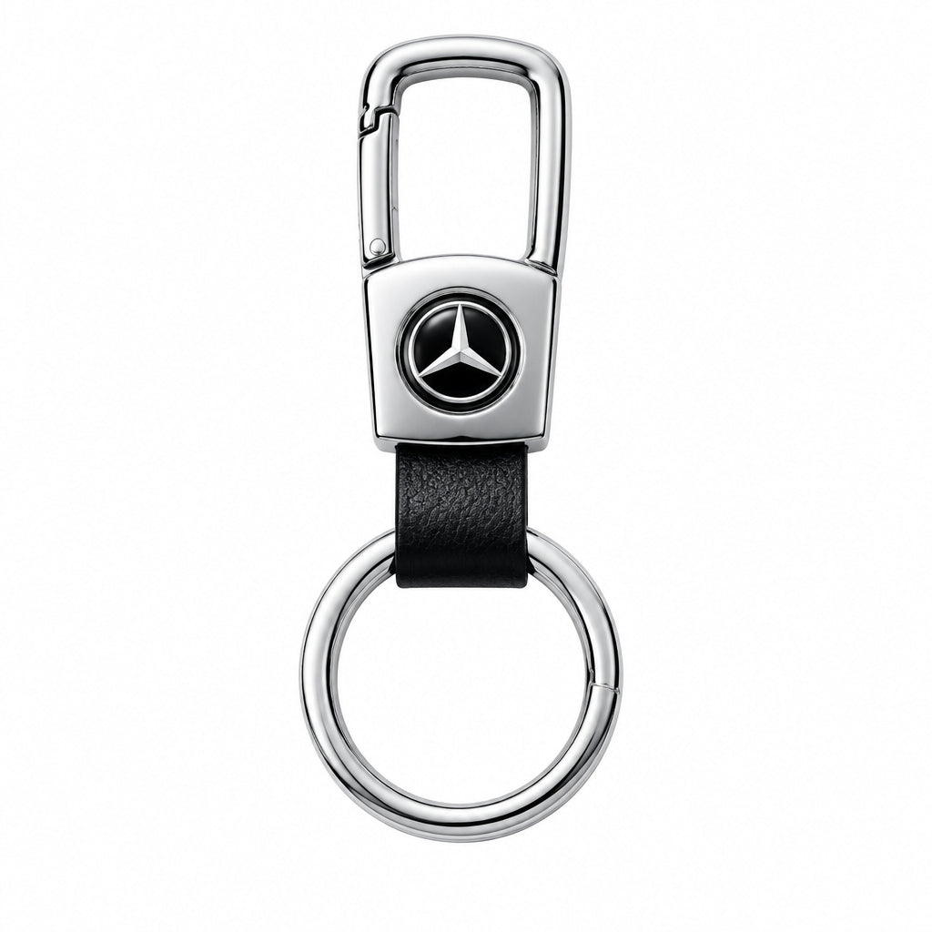 Cars Logo Metal and Leather Keychain – Premium Car Key Ring Holder