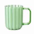 Premium Fluted Tooth Glass - Luxury Dual-Color Bathroom Tumbler Mug with Integrated Geometric Handle, Heat-Resistant Toothbrush Rinsing & Mouthwash Cup