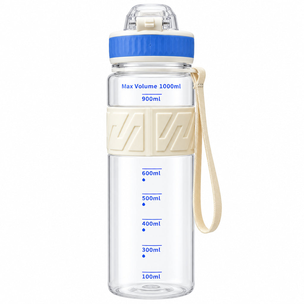 ST-YIBEN Vitality 1000ml Leak-Proof Sports Water Bottle - Large Capacity Gym, Fitness & Outdoor Hydration Bottle with Time/Volume Markers