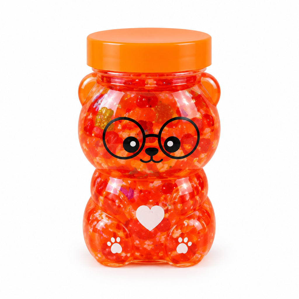 Cute Bear Mini Slime Container – Glitter Slime Toy in Animal Jar