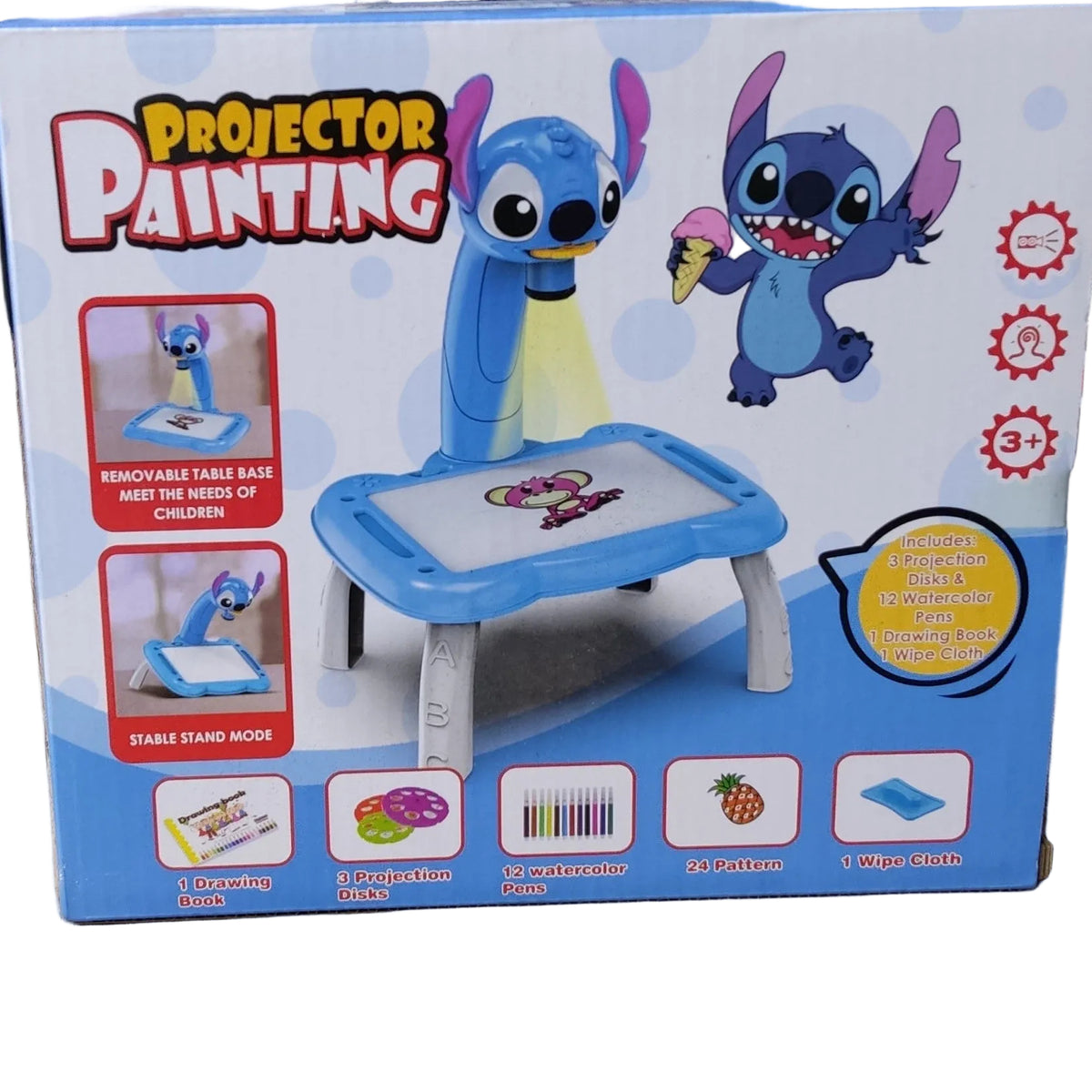 Stitch Projector Painting Set – Cartoon Character Trace and Draw Learning Toy