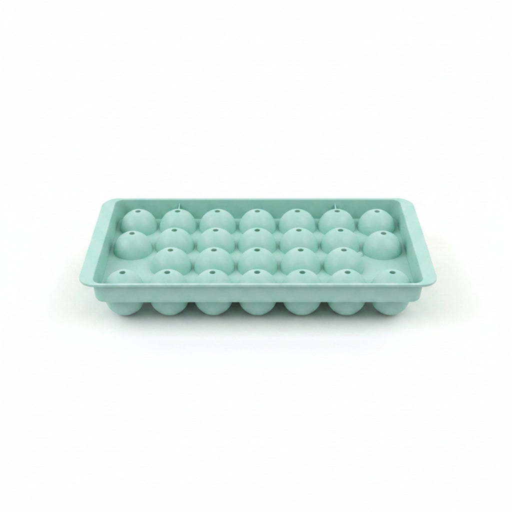Spherical Ice Ball Maker Mold Tray – Flexible 33-Cavity Round Ice Sphere Silicone Mold with Easy-Fill Infusion Holes
