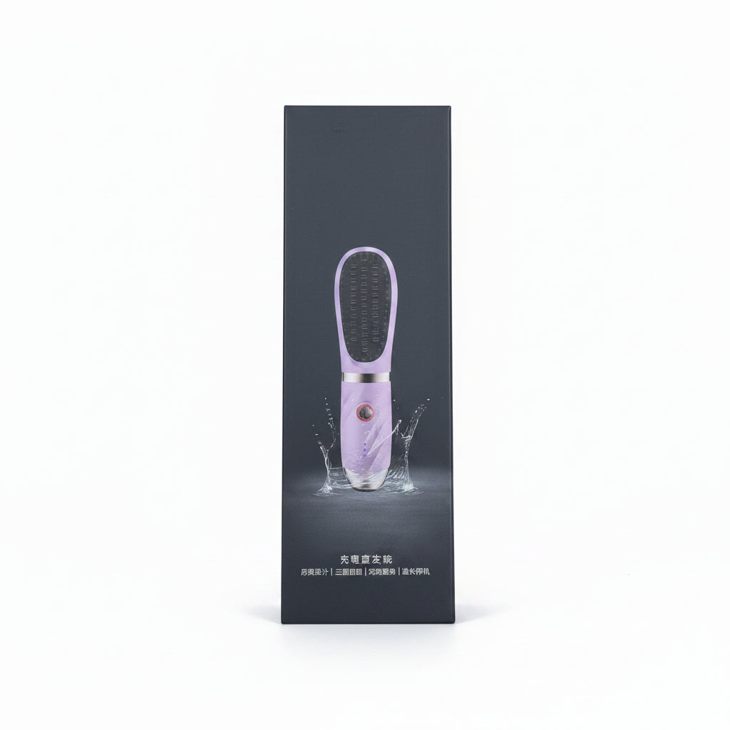 Portable Cordless Hair Straightener Brush - Rechargeable Mini Hot Heating Comb for Fast Hair Smoothing and Styling On-the-Go