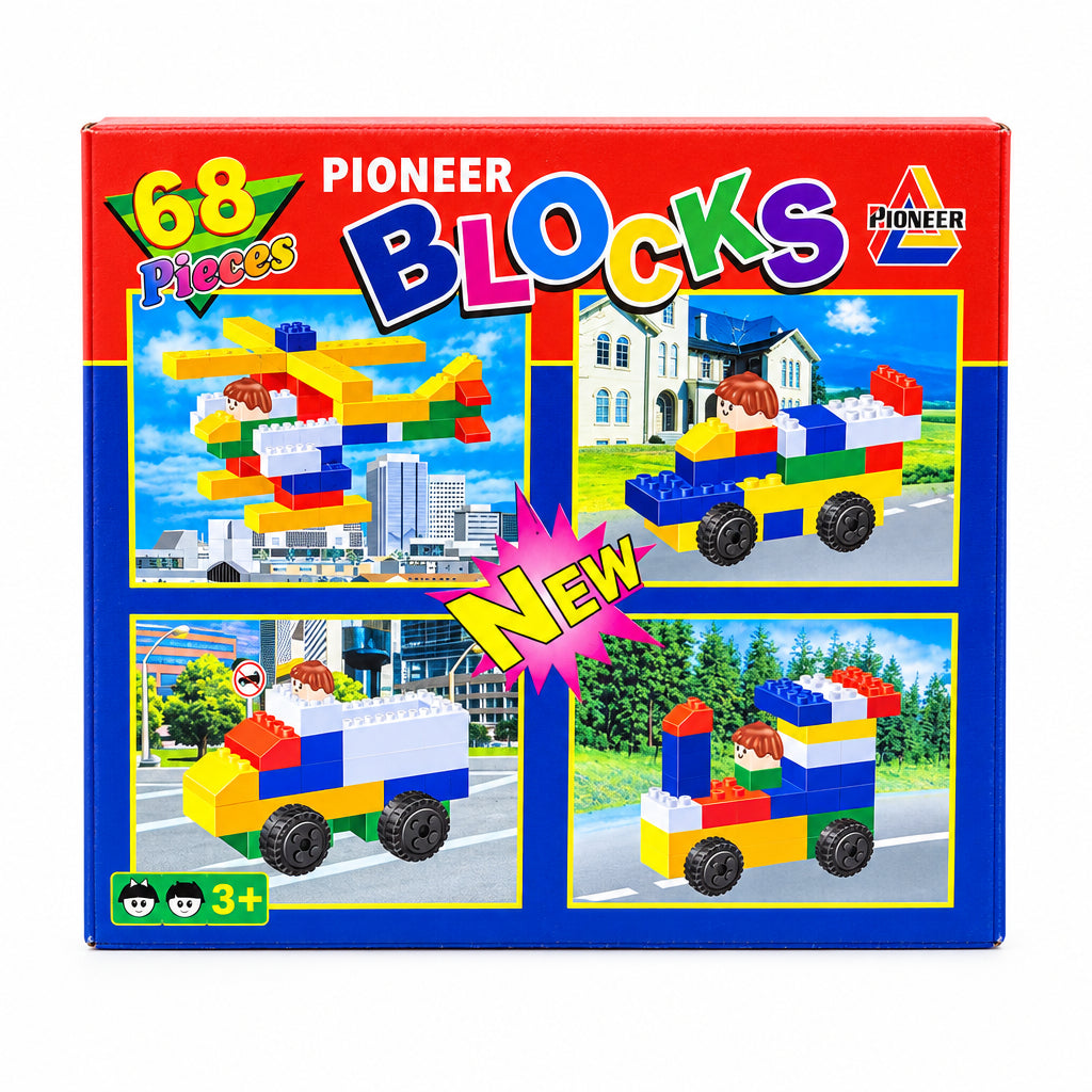 Pioneer Blocks – 68-Piece Educational Building Block Set