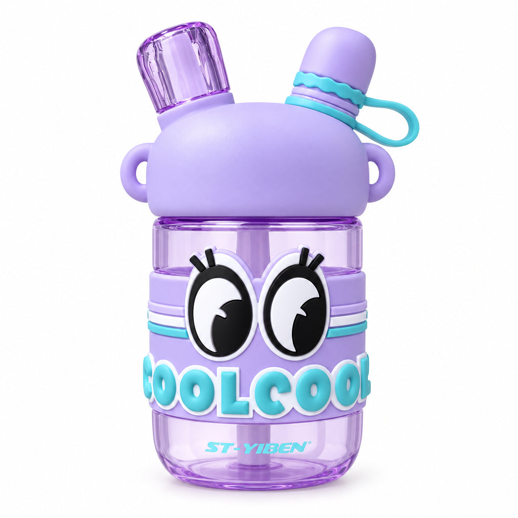 ST-YIBEN CoolCool! Cartoon Kids 550ml Leak-Proof Water Bottle - School & Outdoor Hydration Bottle