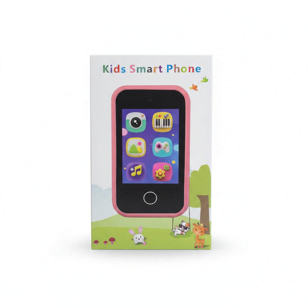 Kids Touchscreen Smart Phone Toy – Interactive Educational Play Mobile Phone with Digital Camera, Music Player, Learning Games, and Shockproof Protective Case