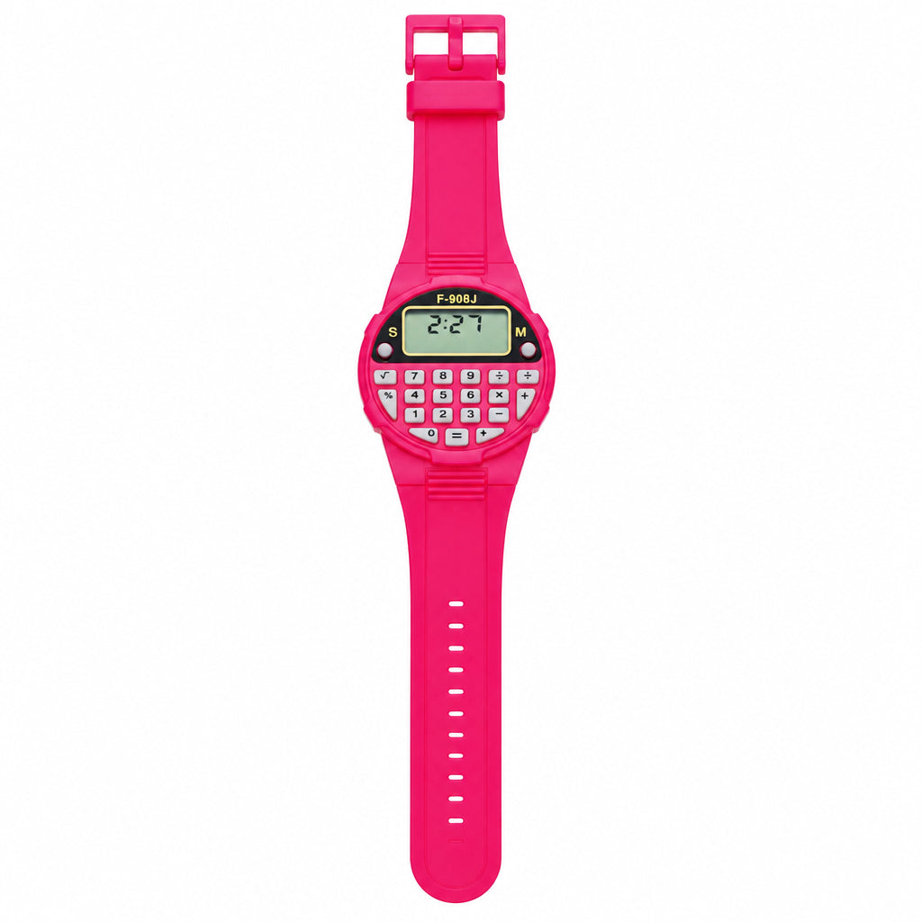 Kids Multifunctional Calculator Watch F-908J – Creative Student Electronic Wristwatch
