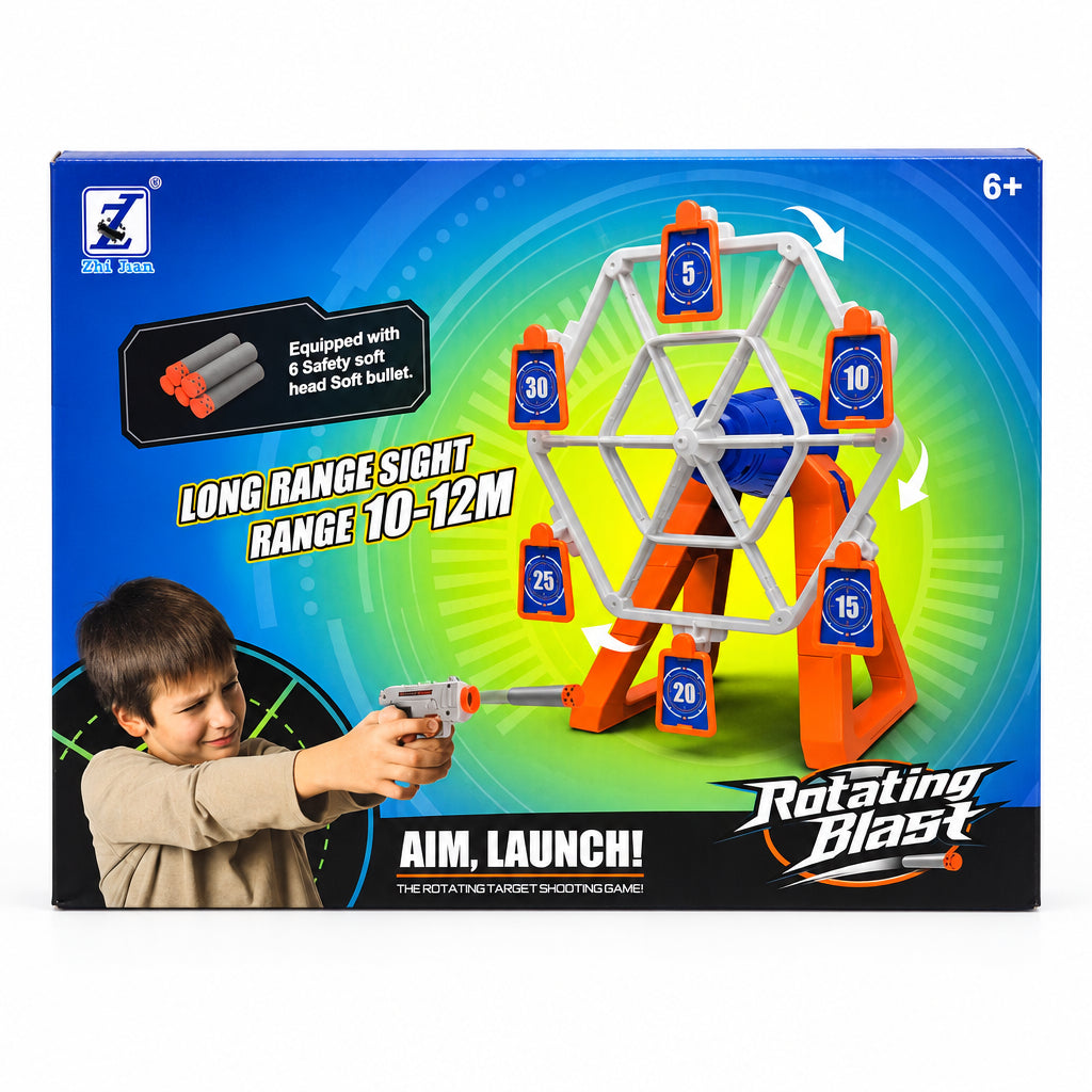 Rotating Blast – Target Shooting Game Gun Set with Soft Bullet Blaster