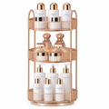 3-Tier Circular Rotation Storage Rack - 360° Lazy Susan Large Capacity Countertop Organizer, Luxury Multi-Layer Bathroom Vanity & Kitchen Spice Carousel Stand