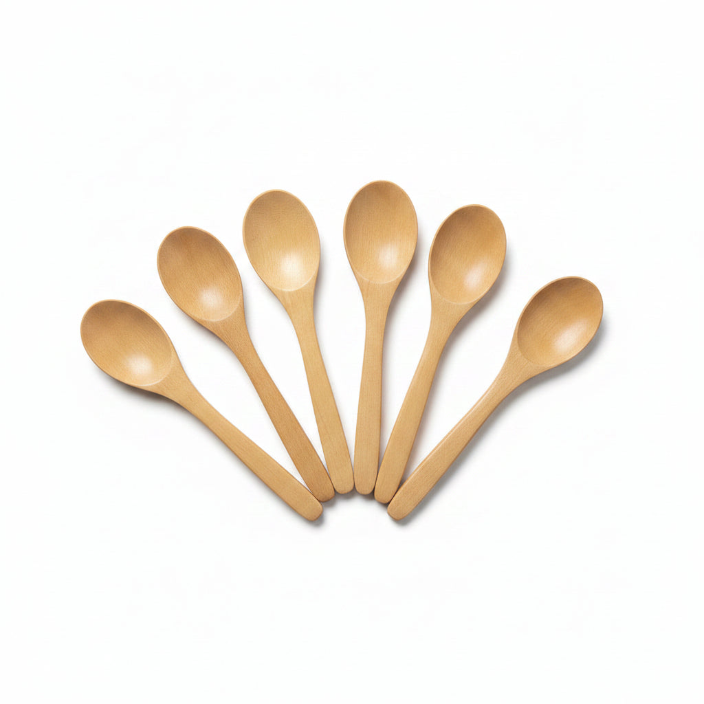 Premium Small Wooden Dessert Spoons Set – Eco-Friendly Mini Tea and Coffee Spoons for Dining and Kitchen