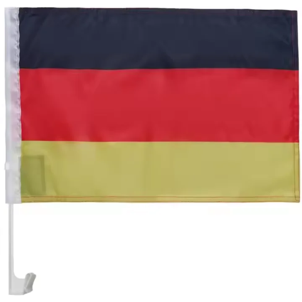 Universal Car Window Clip National Flag - Durable Polyester Country Flags with Heavy-Duty Window Mount Pole for Vehicles, Sports Events & National Days