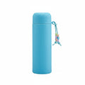 Premium Ribbed Glass Water Bottle with Protective Sleeve & Carrying Strap 400ml