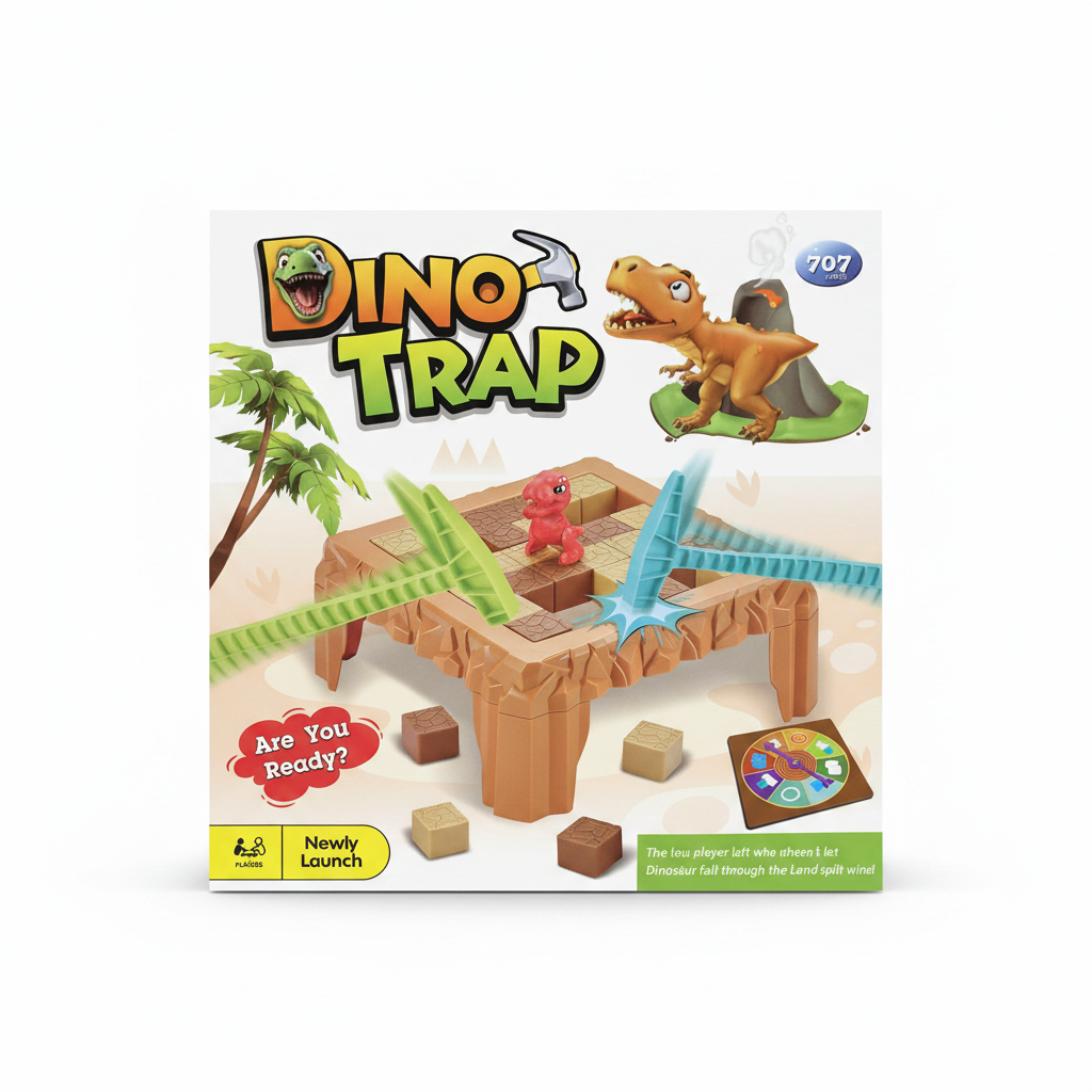 Dino Trap Interactive Board Game. Classic Ice-Breaking Style Family Desktop Toy for Kids