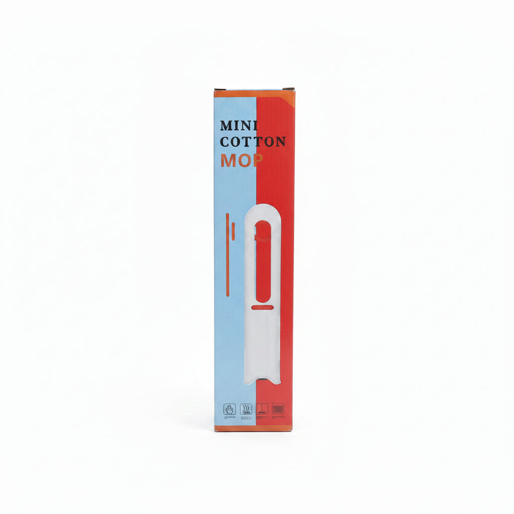 Portable Mini Cotton Squeeze Mop – Hand-Free Self-Wringing Desktop and Space-Saving Cleaning Too