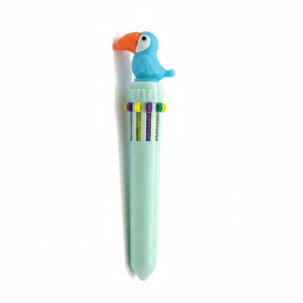 Toucan Bird Theme 10-in-1 Multicolor Ballpoint Pen