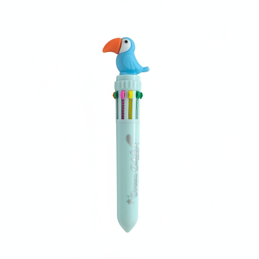 Toucan Bird Theme 10-in-1 Multicolor Ballpoint Pen