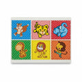 6-in-1 Wooden Animal Jigsaw Puzzle Board. Toddler Early Learning Multi-Grid Cartoon Puzzle Set for Cognitive Development