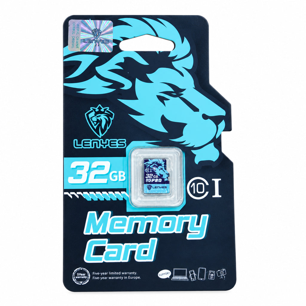 Lenyes 32GB Class 10 MicroSD Memory Card – Carded Retail Set