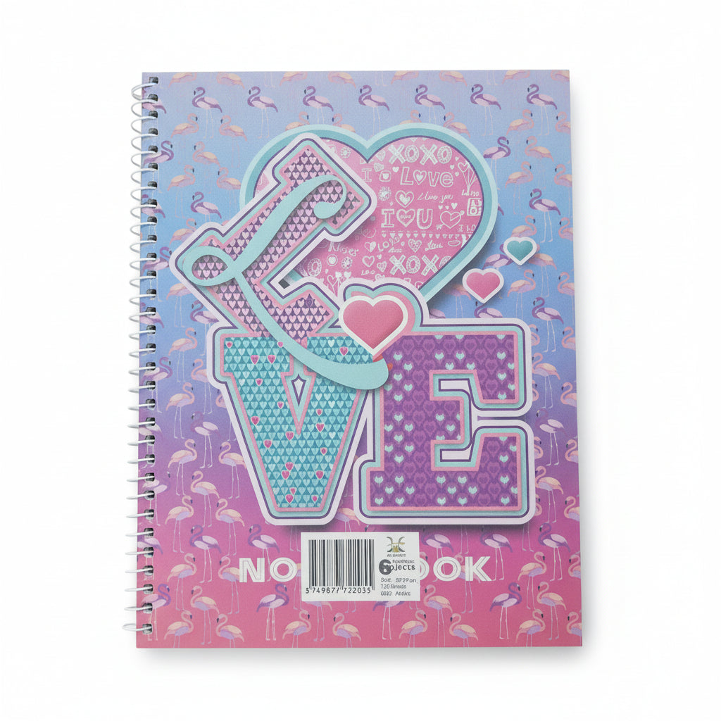 6 Subjects Wire-Bound Spiral College Notebook 240 pages Plastic Cover - arabic lines