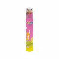 Cartoon Animal 12-Color Pencil Set in Cylindrical Case - Pink