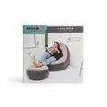 KEGALER Inflatable Lazy Sofa Lounge Chair. Portable Air Couch with Matching Ottoman Footrest Stool