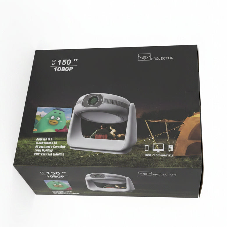 Smart Android 11 Portable Projector - 1080P Full HD Home Theater Video Projector with Built-In LED Lamp, 360° Rotating Bracket, WiFi 6 & Bluetooth 5.2 (Model Smart Cinema Edition)