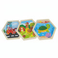 Hexagonal Wooden Jigsaw Puzzle for Toddlers. Educational Early Learning Shape-Sorting Brain-Teaser Toy (Single Piece)