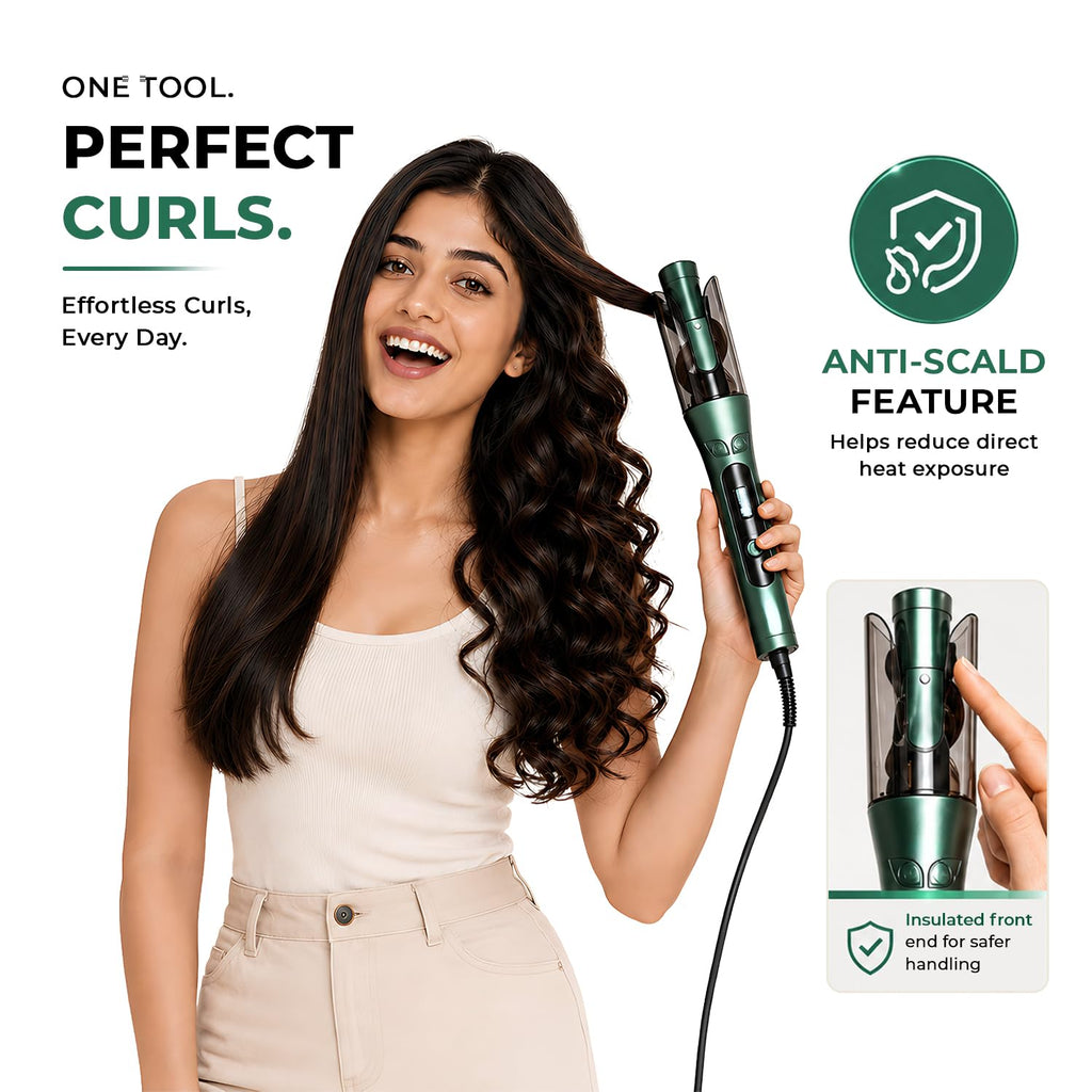 VGR V-583 Professional Automatic Hair Curler – Green Ceramic Rotating Styler