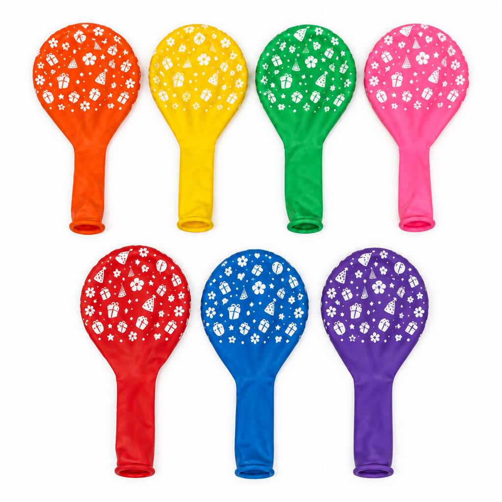 Assorted Gift & Celebration Printed Latex Balloons – Festive Party Decor