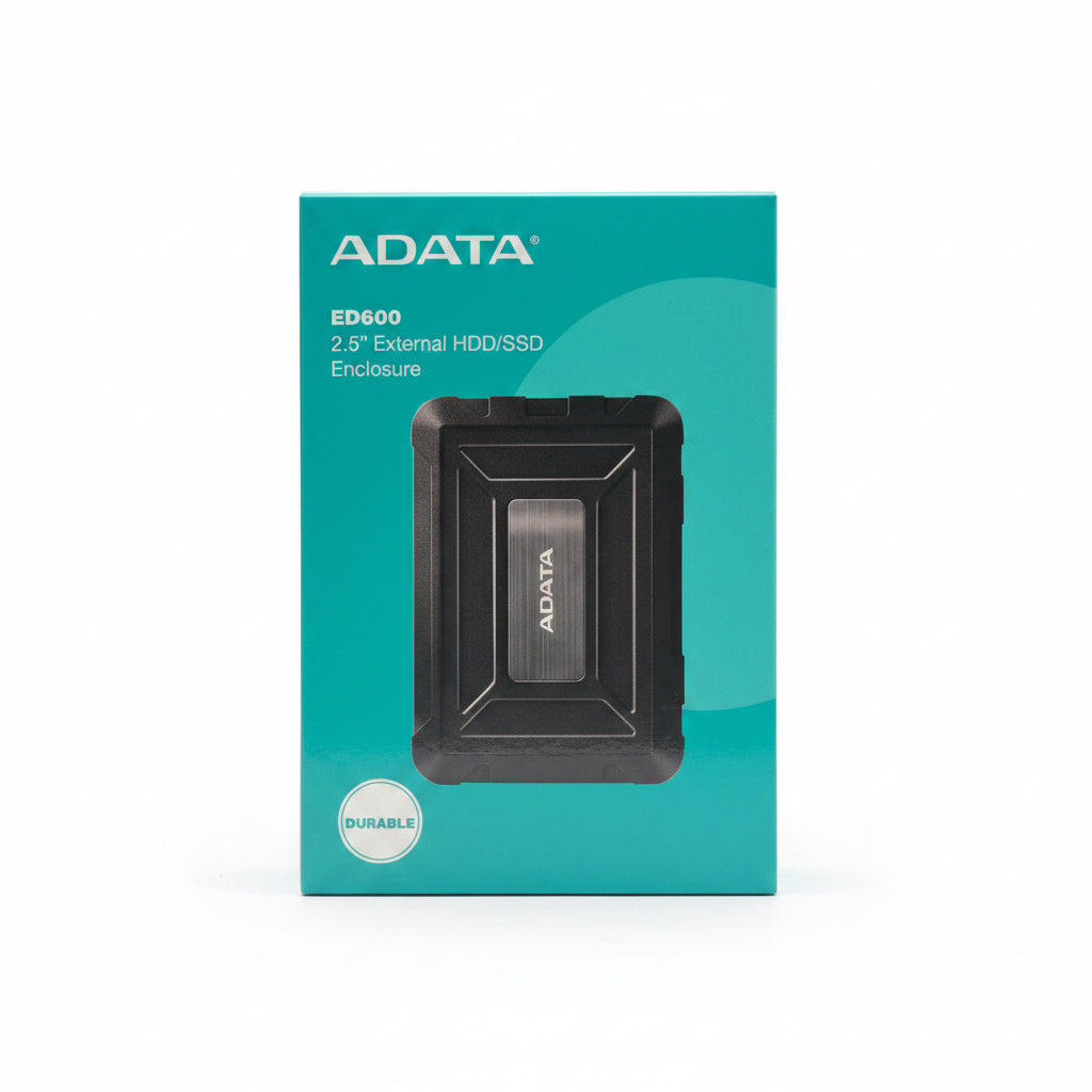 ADATA ED600 2.5" External HDD/SSD Enclosure - Rugged Durable Hard Drive Case, Tool-Free Installation USB 3.2 High-Speed Mobile Storage Box