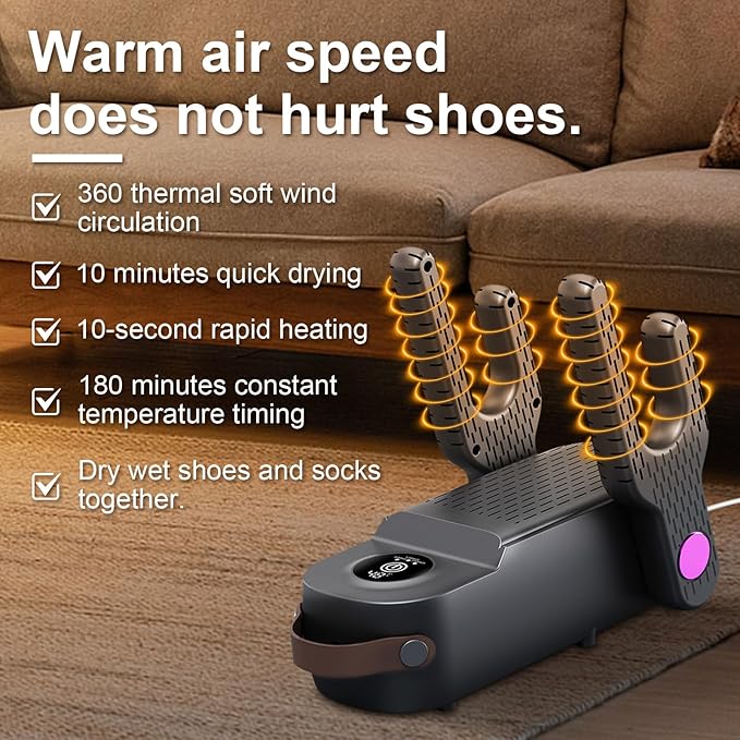 4 Arms Shoes Dryer with Timer and Antibacterial Function