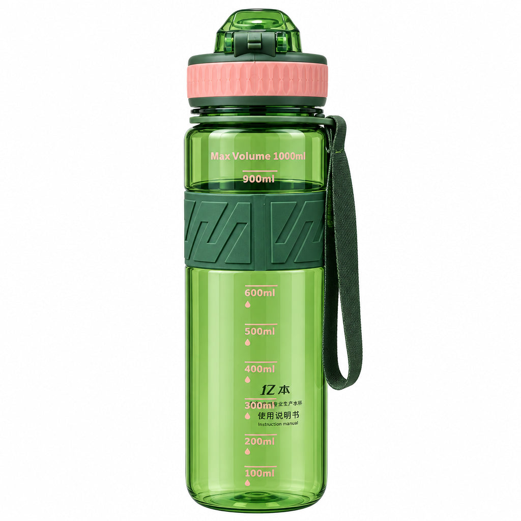 ST-YIBEN Vitality 1000ml Leak-Proof Sports Water Bottle - Large Capacity Gym, Fitness & Outdoor Hydration Bottle with Time/Volume Markers