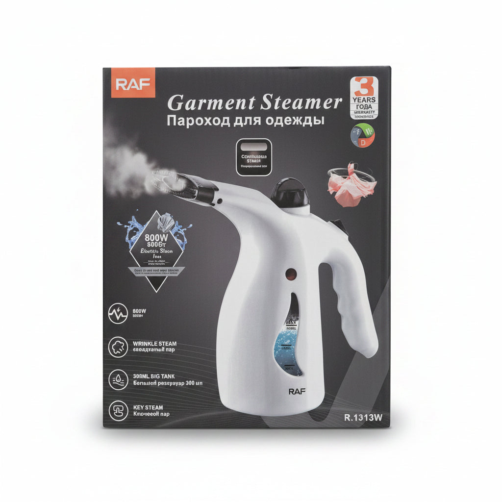 RAF 800W Handheld Garment Steamer. Portable Travel Clothes Steam Iron with 300ml Big Water Tank