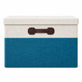 Two-Tone Fabric Storage Box with Lid – 18L Collapsible Organizer Bin