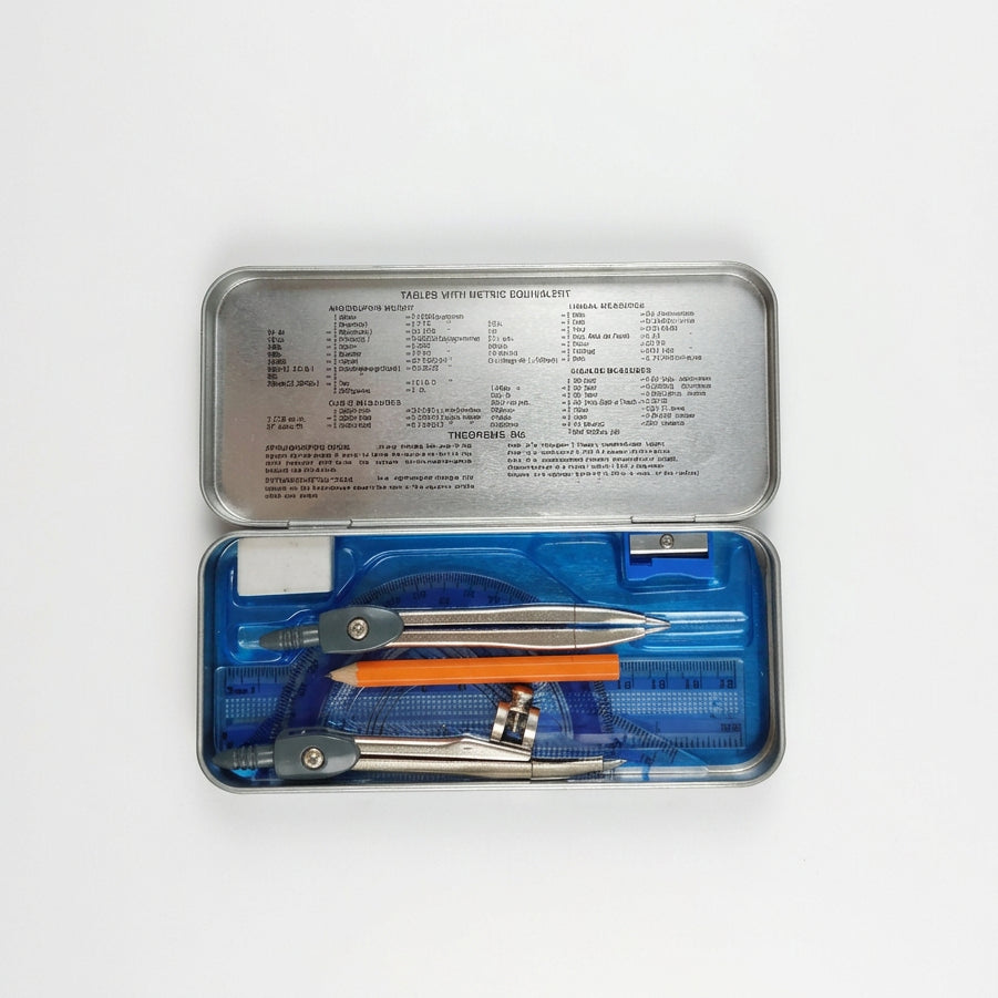 Super Xuebo The Marshal Mathematical Instruments Set in Metal Tin Case