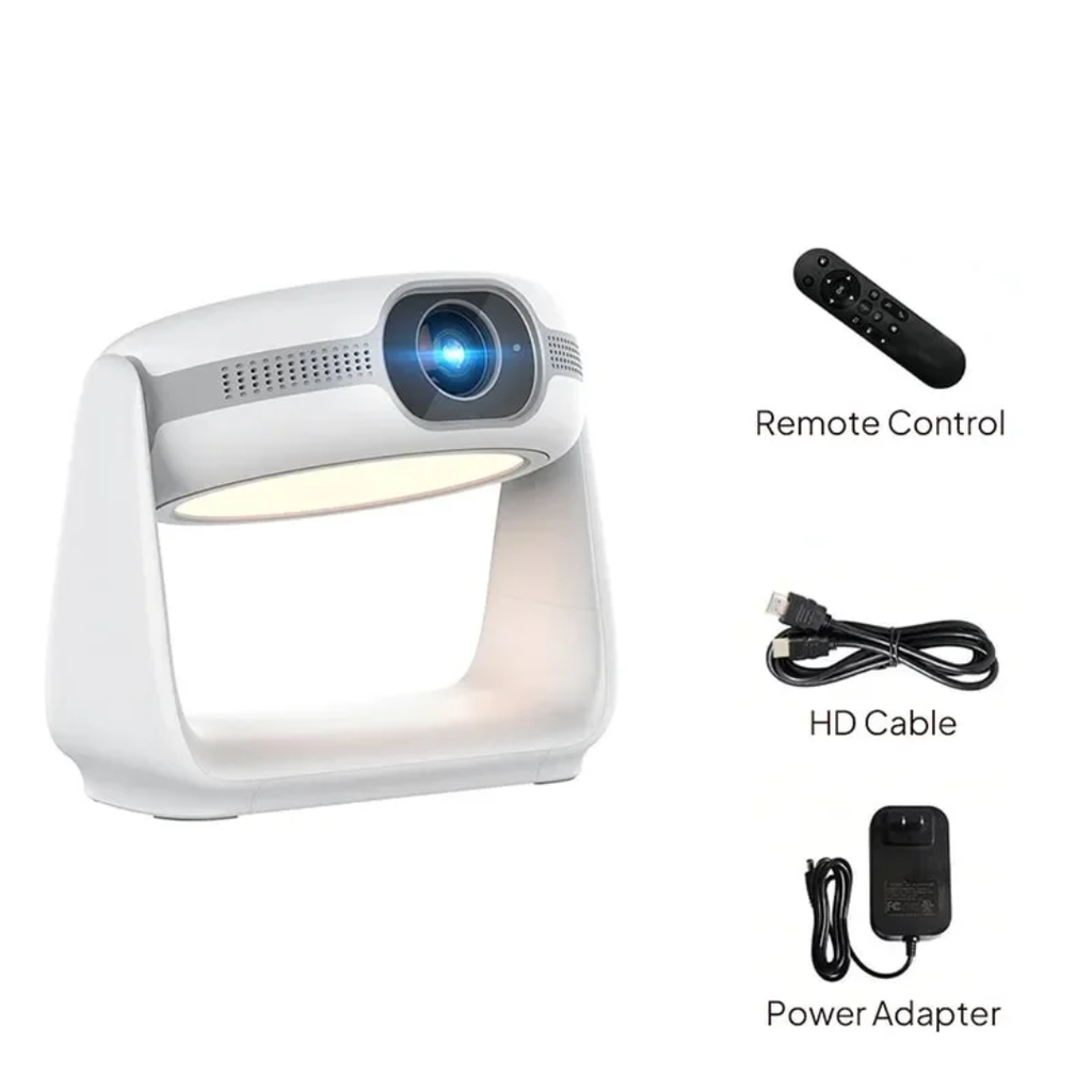 Smart Android 11 Portable Projector - 1080P Full HD Home Theater Video Projector with Built-In LED Lamp, 360° Rotating Bracket, WiFi 6 & Bluetooth 5.2 (Model Smart Cinema Edition)