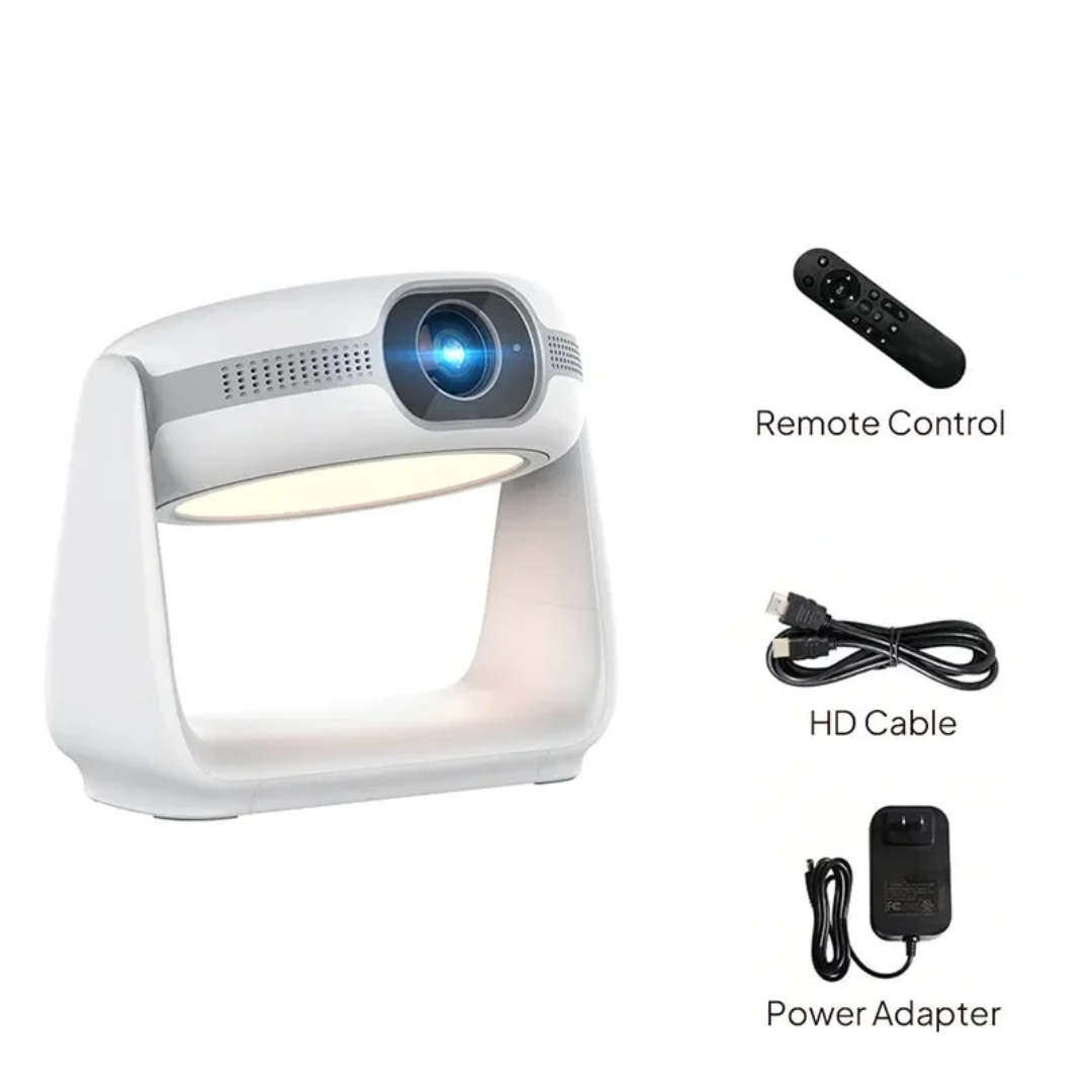 Smart Android 11 Portable Projector - 1080P Full HD Home Theater Video Projector with Built-In LED Lamp, 360° Rotating Bracket, WiFi 6 & Bluetooth 5.2 (Model Smart Cinema Edition)