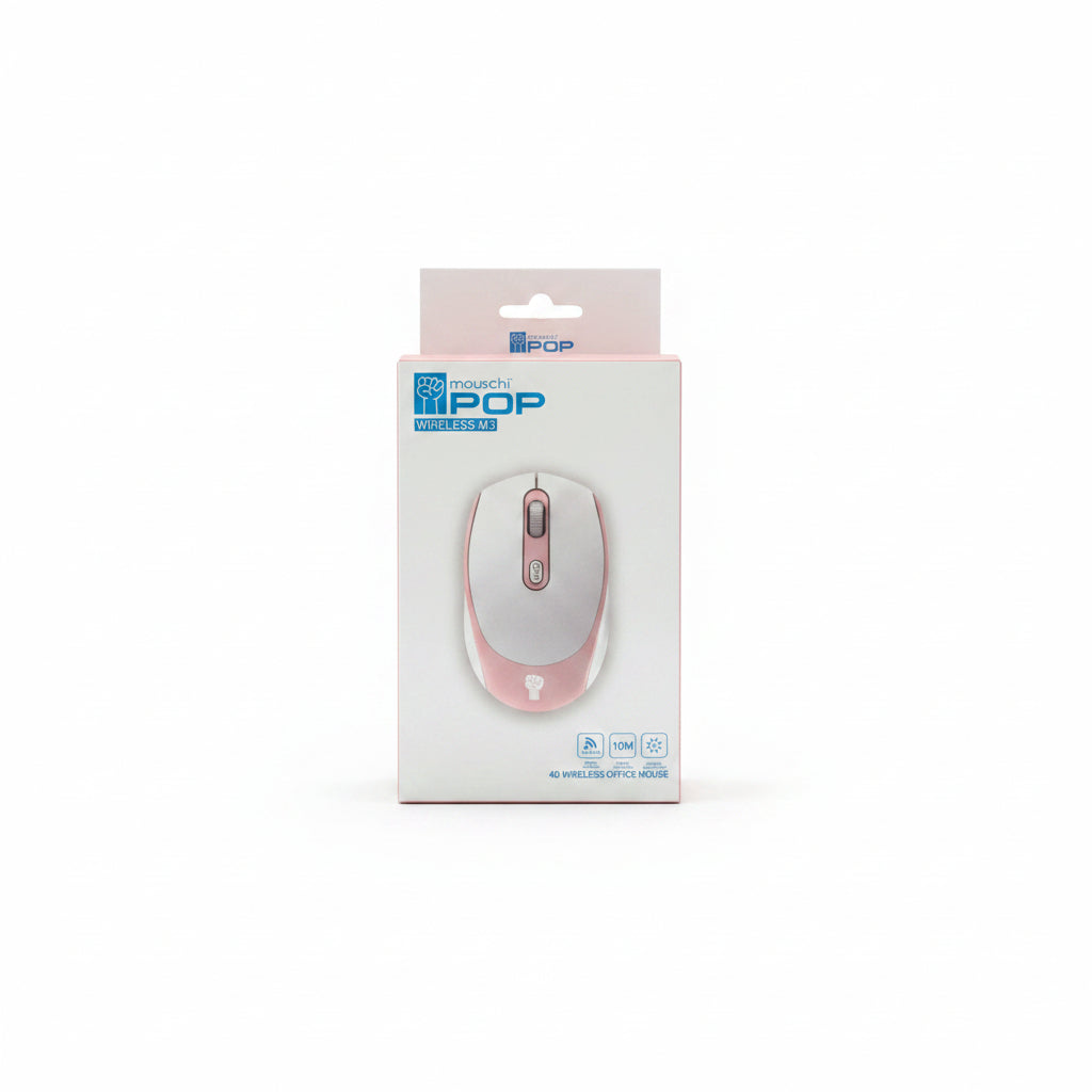 Mouschi POP M3 4D Wireless Office Mouse. 2.4GHz High-Precision Portable Ergonomic Computer Mouse