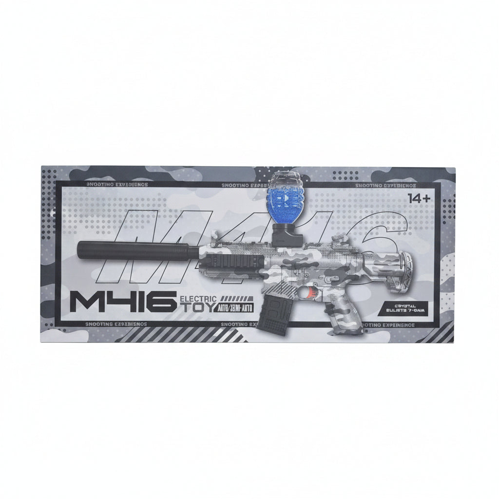 M416 Electric Gel Blaster Toy Rifle - Automatic & Semi-Auto Water Bead Blaster, Urban Camouflage Tactical Toy Gun with Silencer and Crystal Bullets for Ages 14+