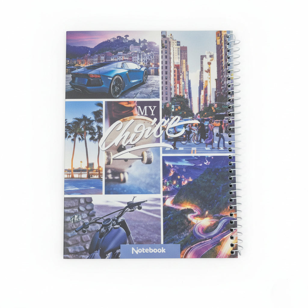 6 Subjects Wire-Bound Spiral College Notebook 240 pages Plastic Cover - arabic lines