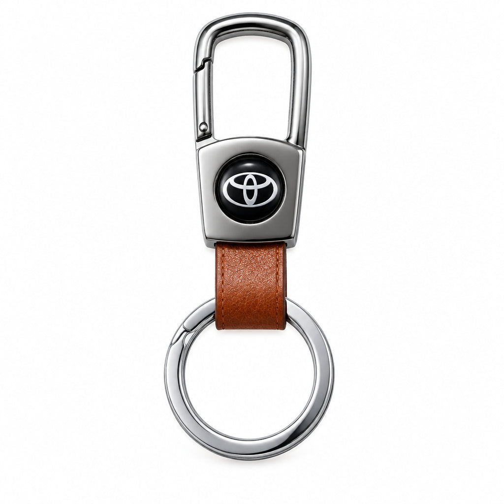 Cars Logo Metal and Leather Keychain – Premium Car Key Ring Holder