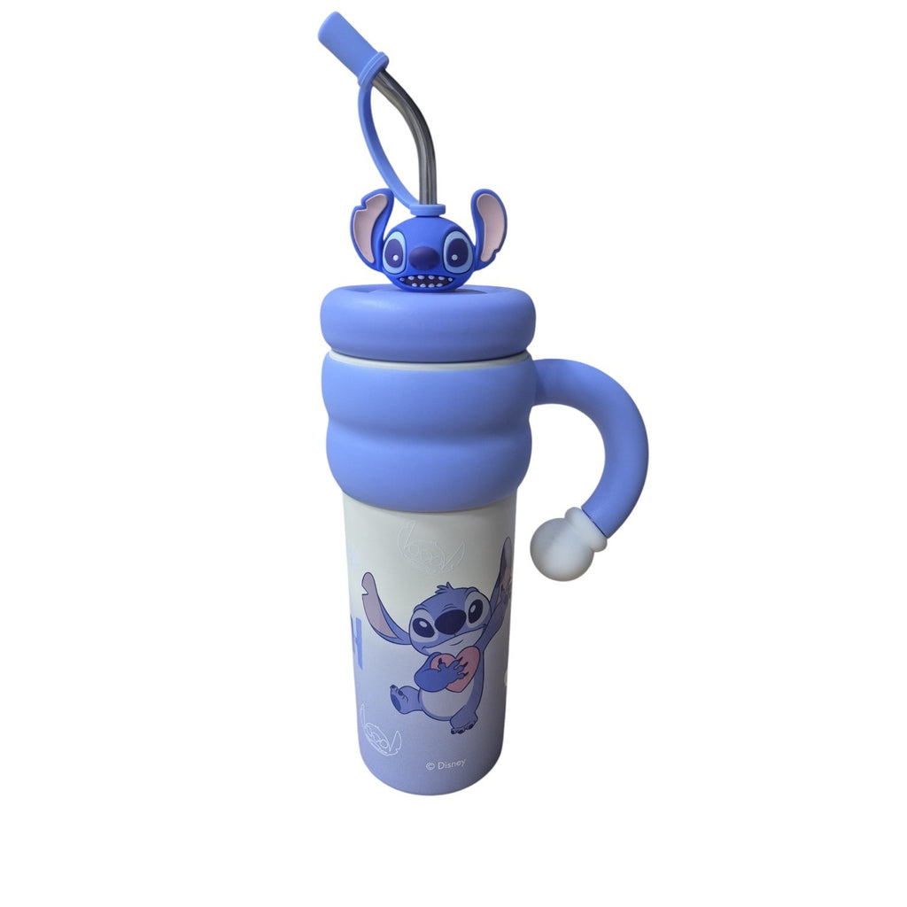 Disney Stitch 850ml Water Bottle with Straw, Carry Handle & Character Lid