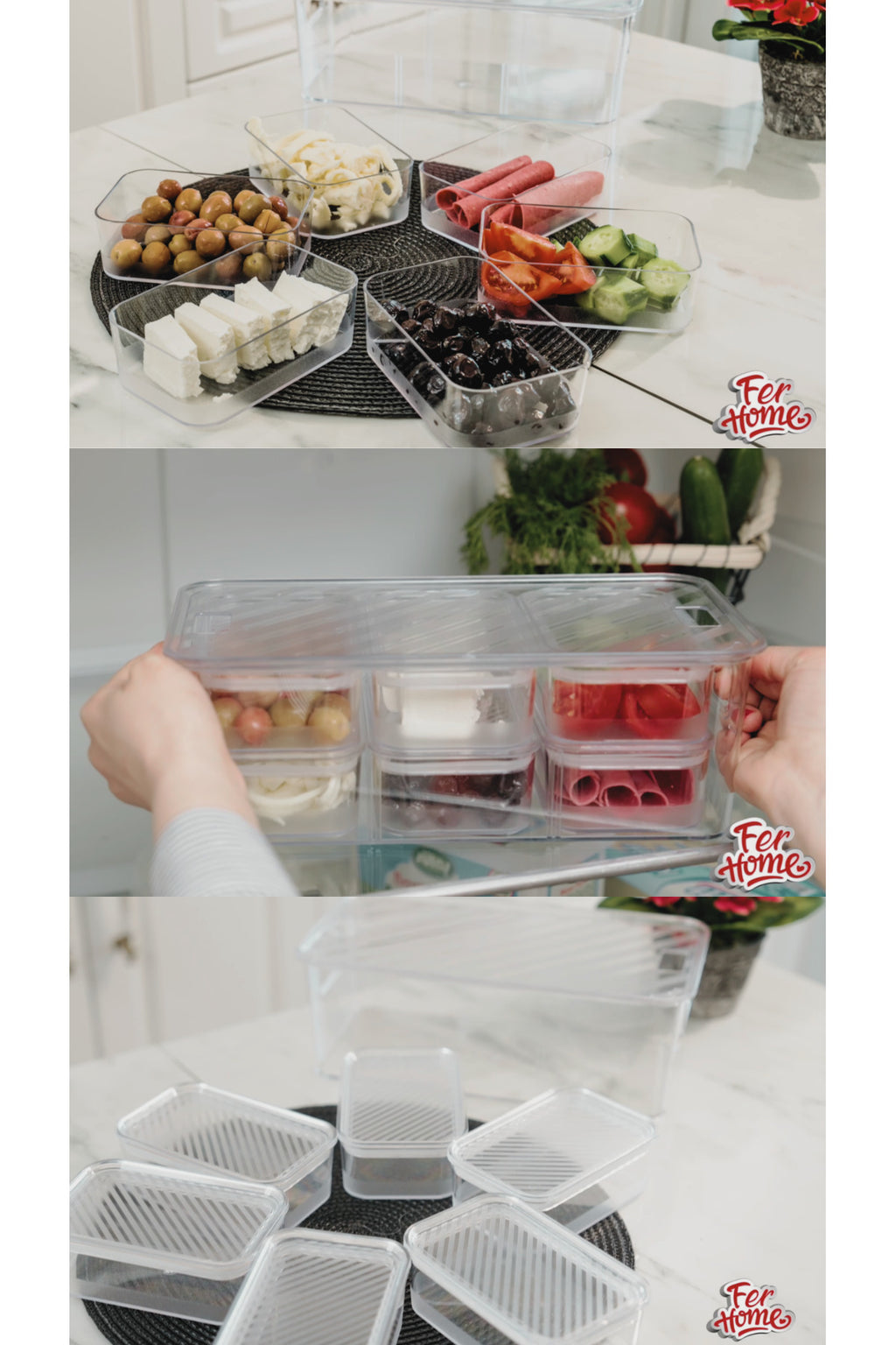 Fer Home Queen 7-Piece Leakproof Breakfast Organizer Set